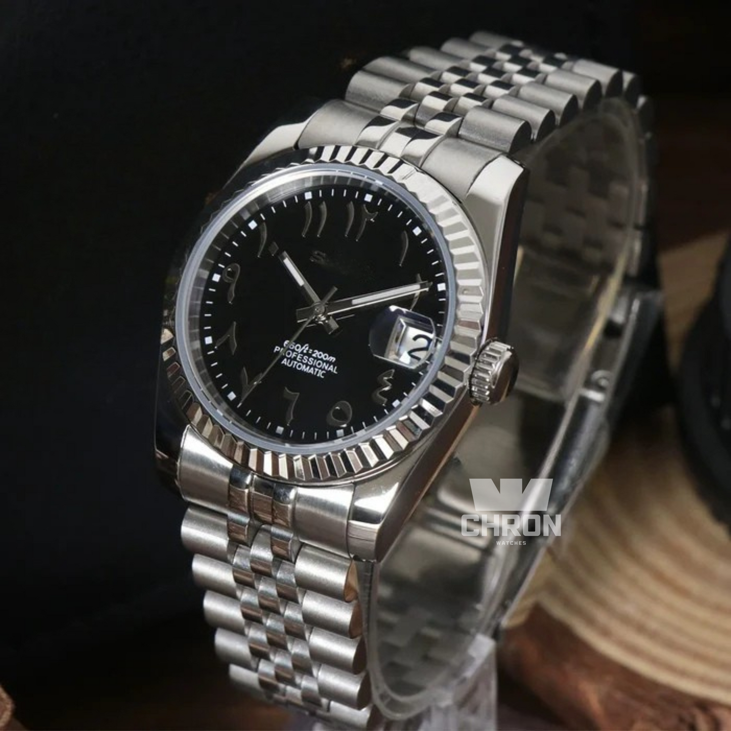 S-MOD Datejust Arabic Dial Black
