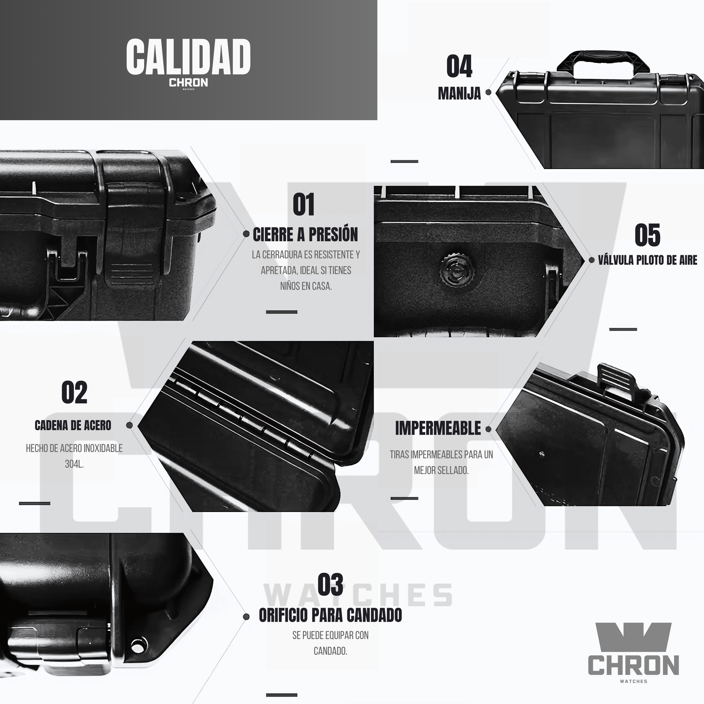 ESTUCHE rígido de plástico de alta calidad impermeable (15 RANURAS).
